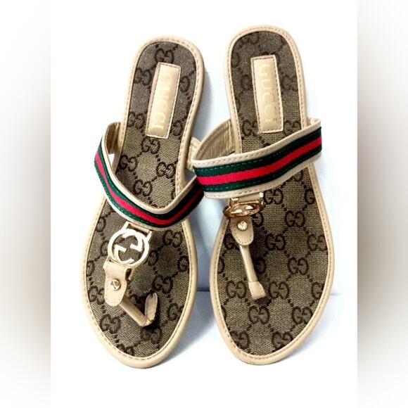 Gucci Slippers Flats Size 41 used RED GREEN Ribbon. Read - Picture 2 of 16